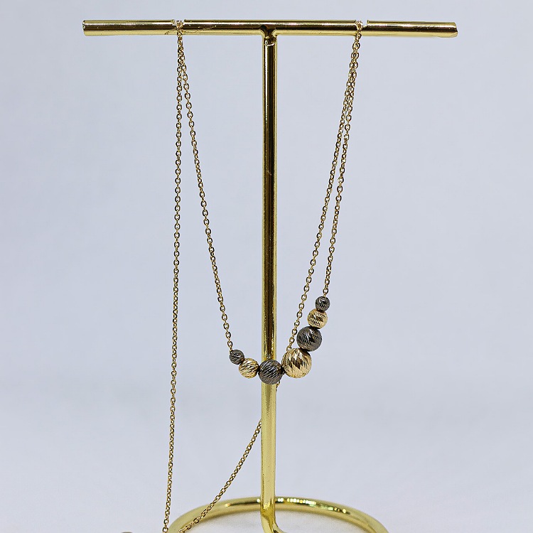 Celebrytka złota – kulki dwa kolory – Złoto próba 585 - Jubiler Brilliance