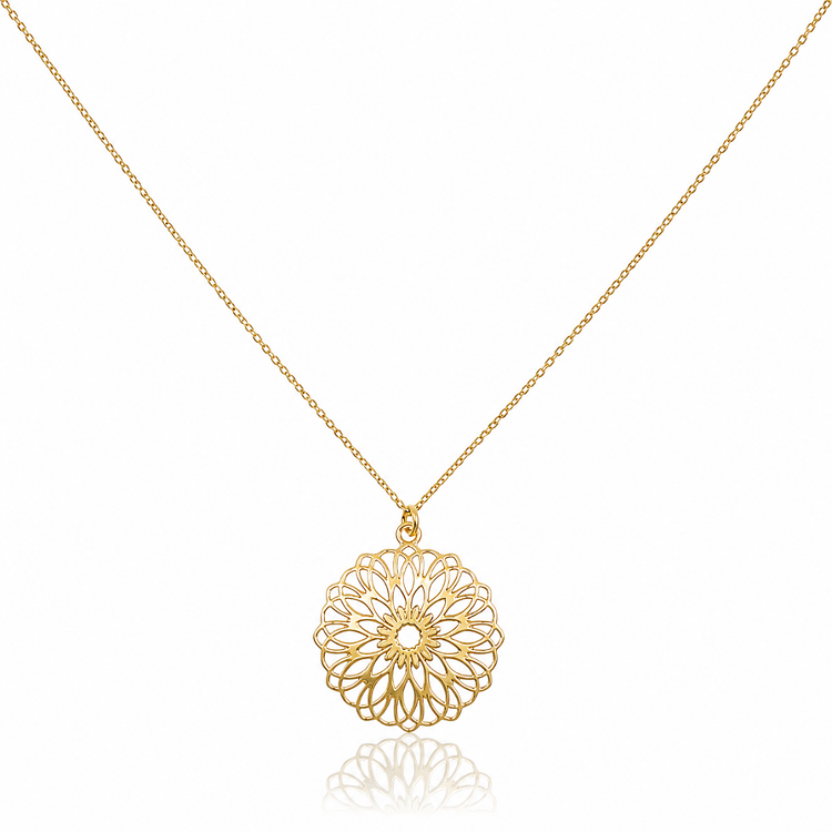 Celebrytka złota – ażurowa mandala – Złoto próba 585