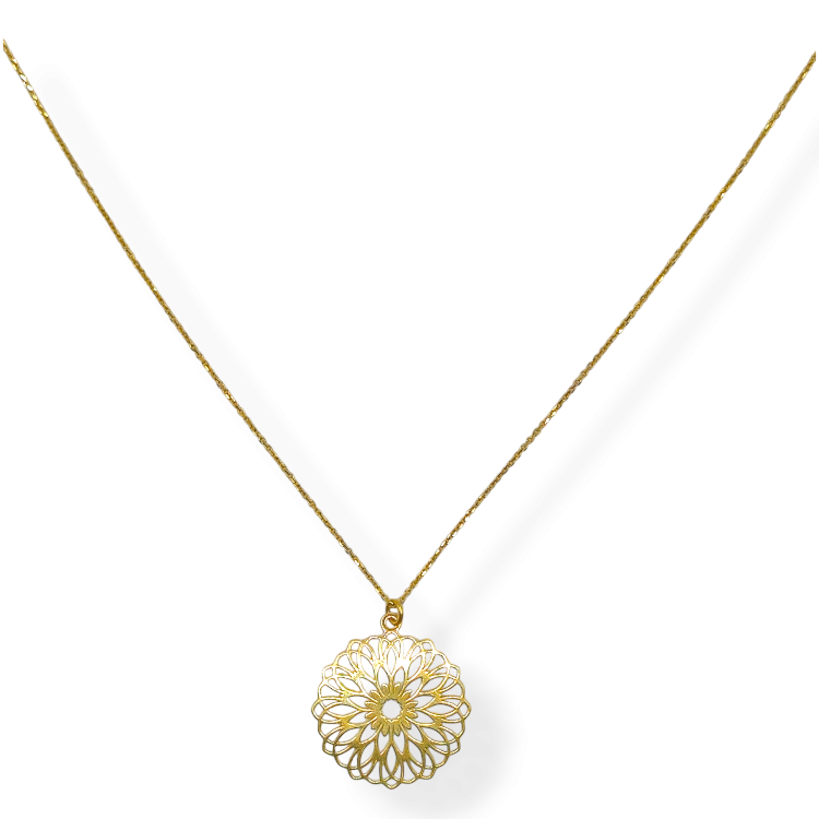 Celebrytka złota – ażurowa mandala – Złoto próba 585