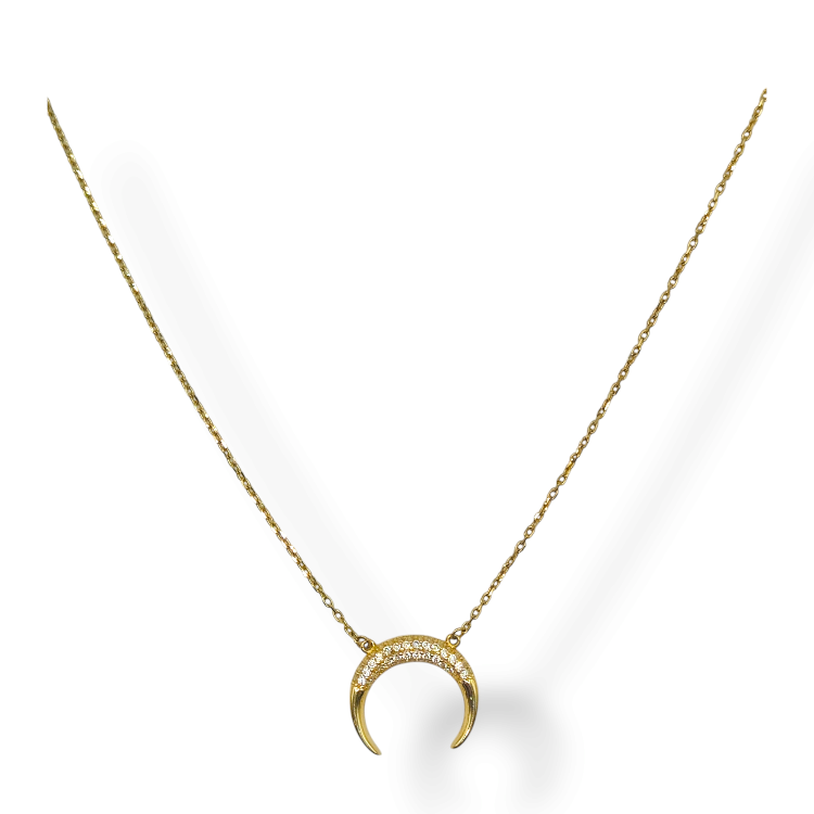 Celebrytka złota – półksiężyc z cyrkoniami – Złoto próba 585 - Jubiler Brilliance