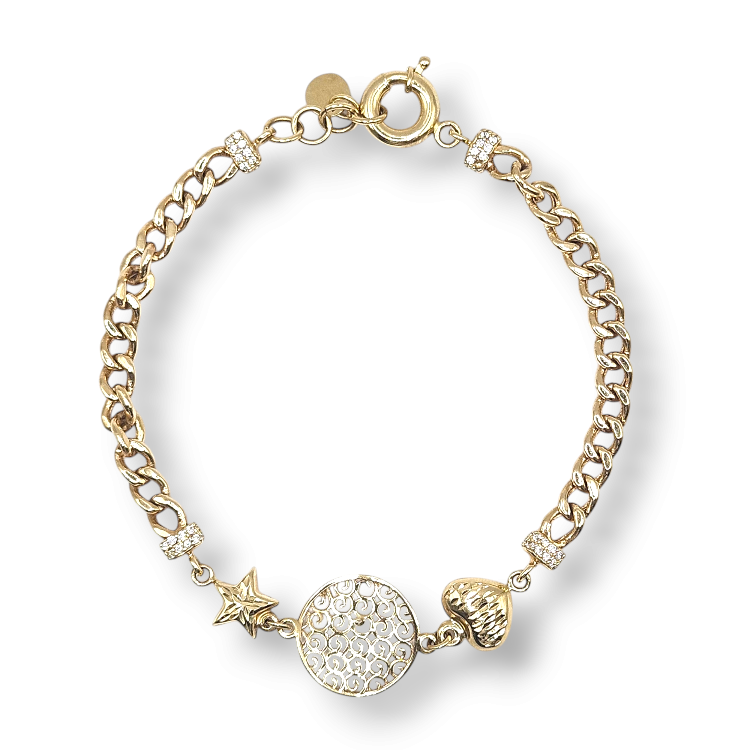 Bransoletka złota – ażurowa blaszka – Złoto próba 585