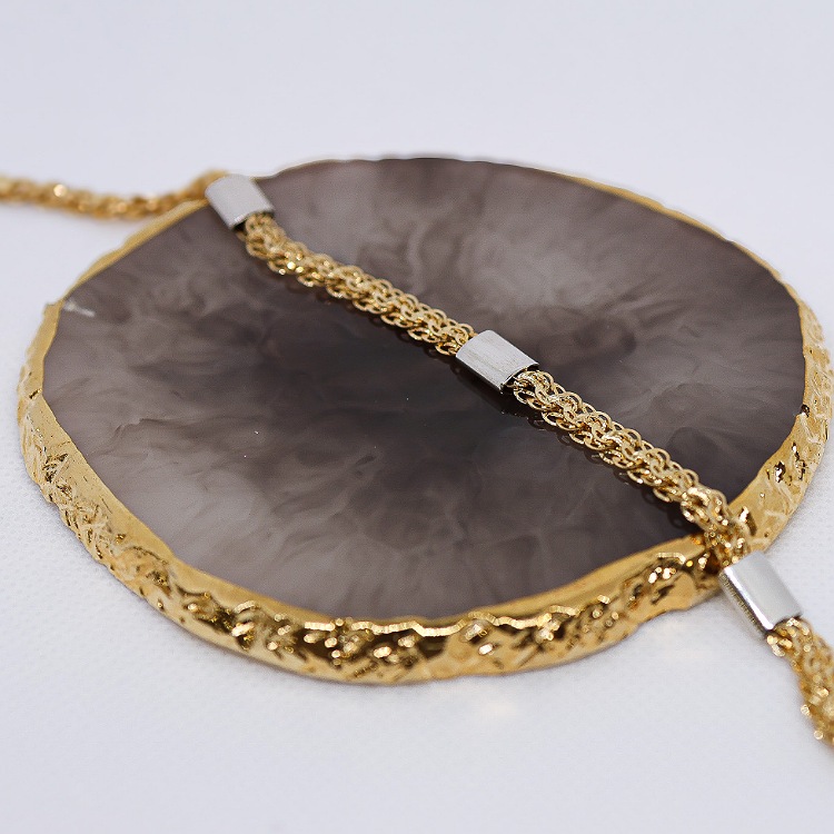 Bransoletka złota – pleciona z białymi blaszkami – Złoto próba 585 - Jubiler Brilliance