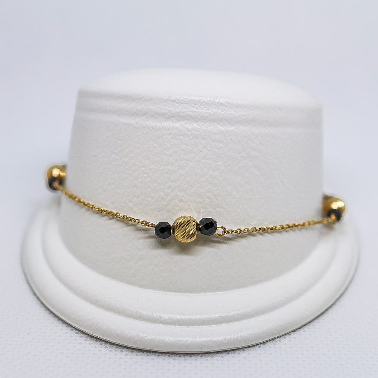 Bransoletka złota z diamentowanymi kulkami – Złoto próba 585 - Jubiler Brilliance