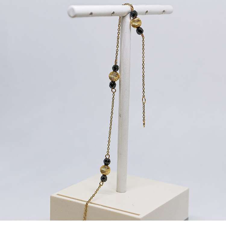 Bransoletka złota z diamentowanymi kulkami – Złoto próba 585 - Jubiler Brilliance