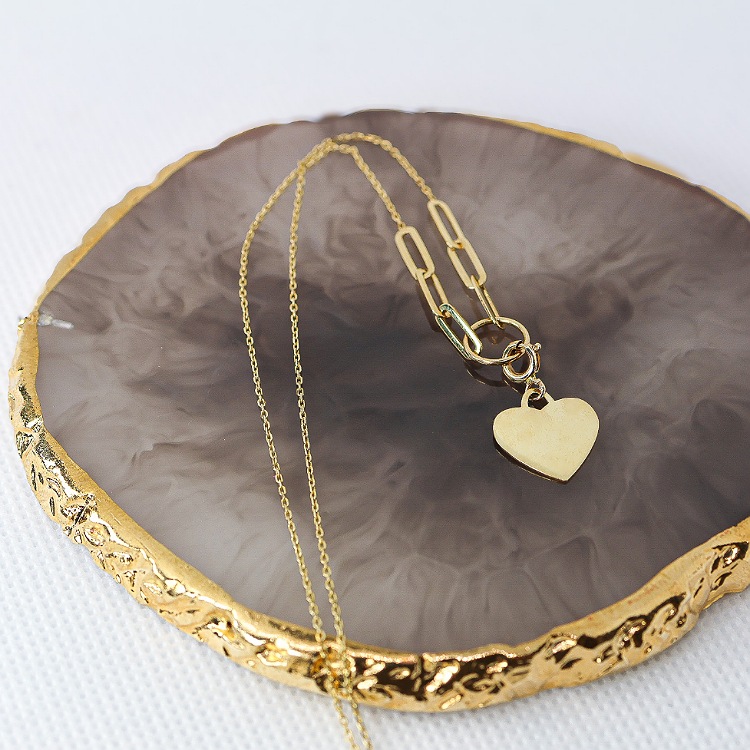 Celebrytka złota – serce agrafka – Złoto próba 585 - Jubiler Brilliance