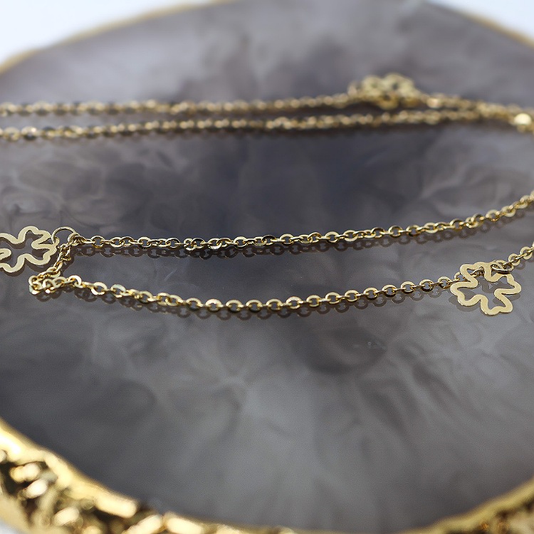 Celebrytka złota – koniczynki – Złoto próba 585 - Jubiler Brilliance