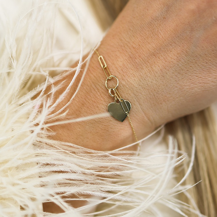 Bransoletka złota – serduszko – Złoto próba 585 - Jubiler Brilliance