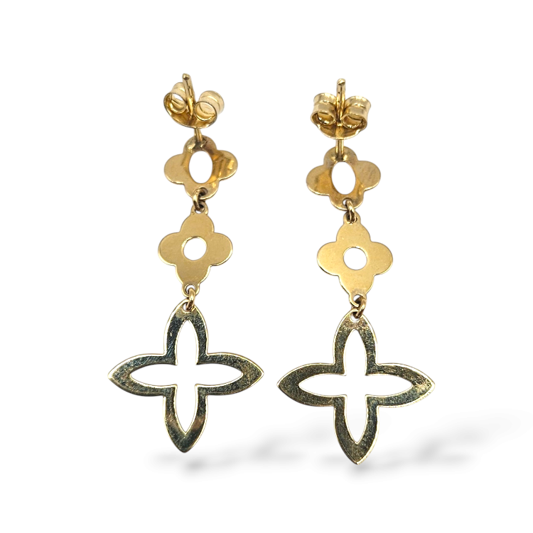 Kolczyki sztyft koniczynka długie – Złoto próba 585 - Jubiler Brilliance