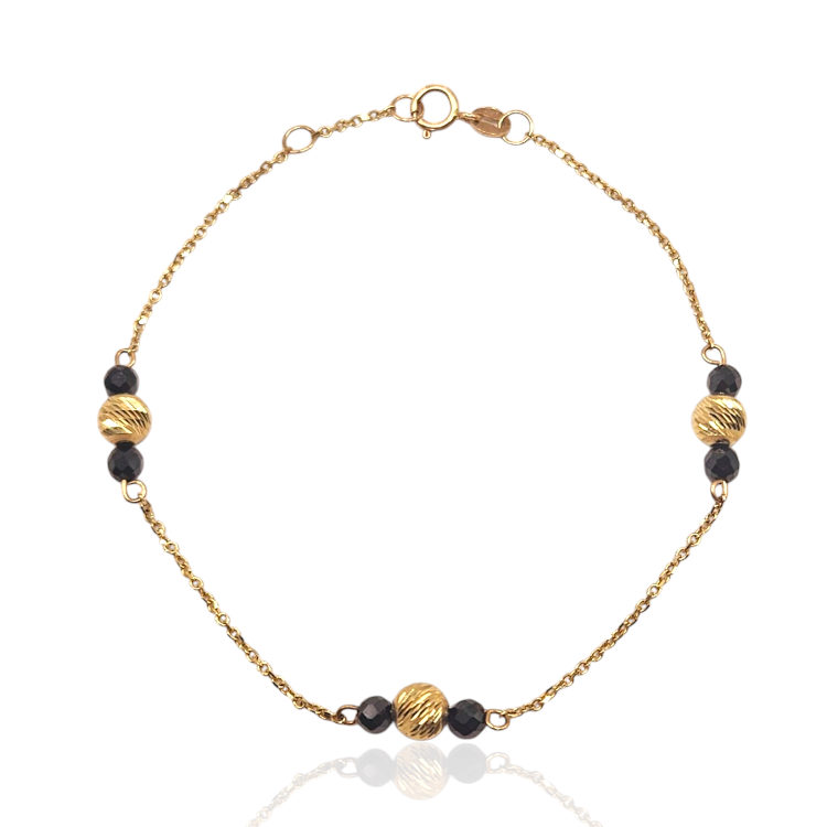 Bransoletka złota z diamentowanymi kulkami – Złoto próba 585 - Jubiler Brilliance