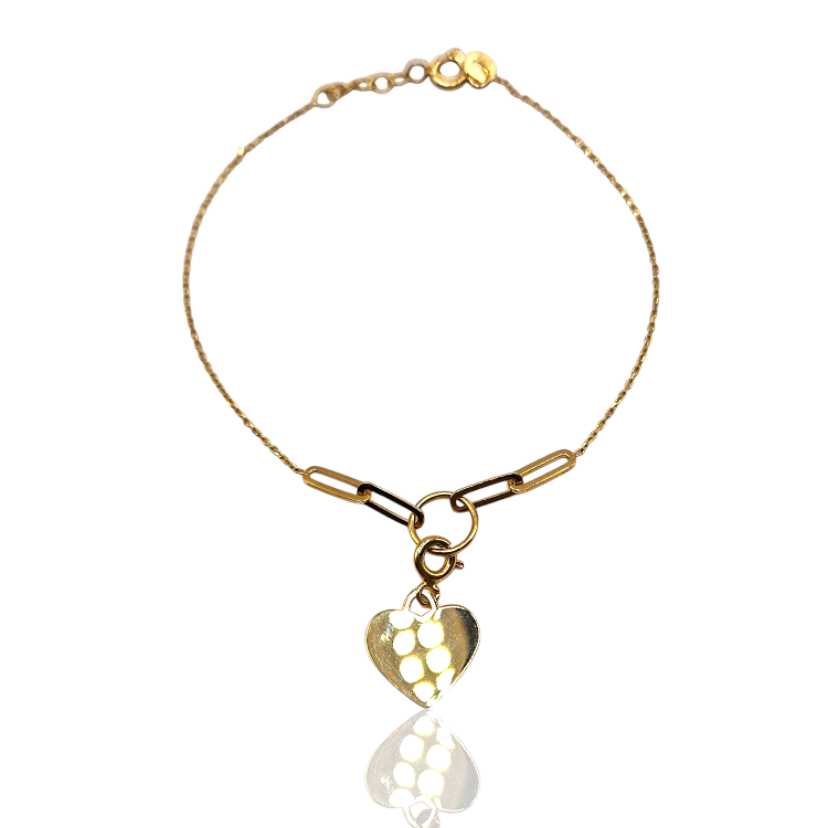 Bransoletka złota – serduszko – Złoto próba 585 - Jubiler Brilliance