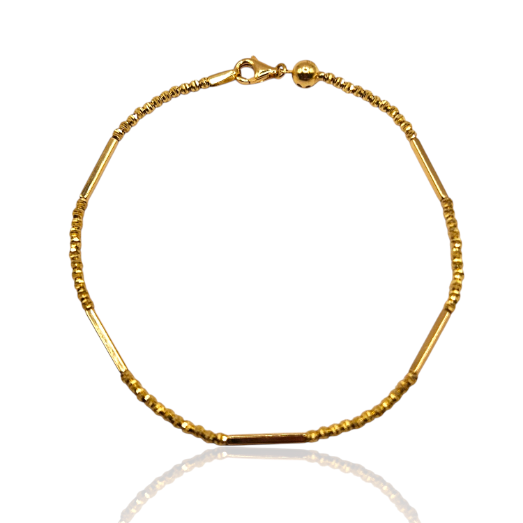 Bransoletka złota – kuleczki diamentowane – Złoto próba 585