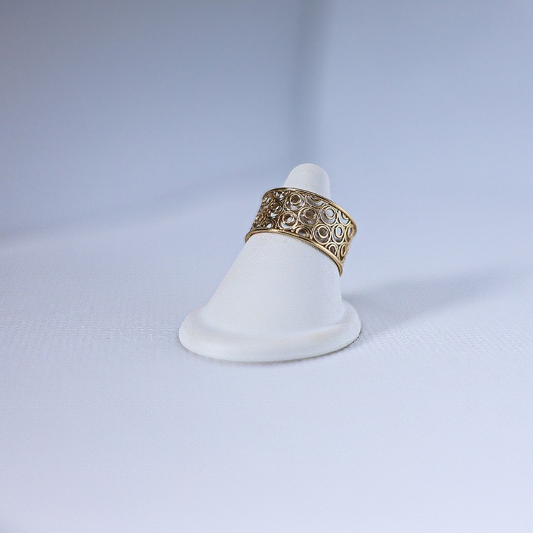 Pierścionek złoty – szeroki ażur rozmiar 18 – Złoto próba 585 - Jubiler Brilliance