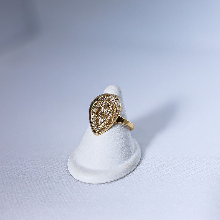 Pierścionek złoty – łezka ażur rozmiar 19 – Złoto próba 585 - Jubiler Brilliance