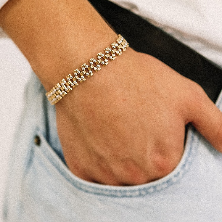 Bransoletka złota – ozdobna szeroka – Złoto próba 585 - Jubiler Brilliance