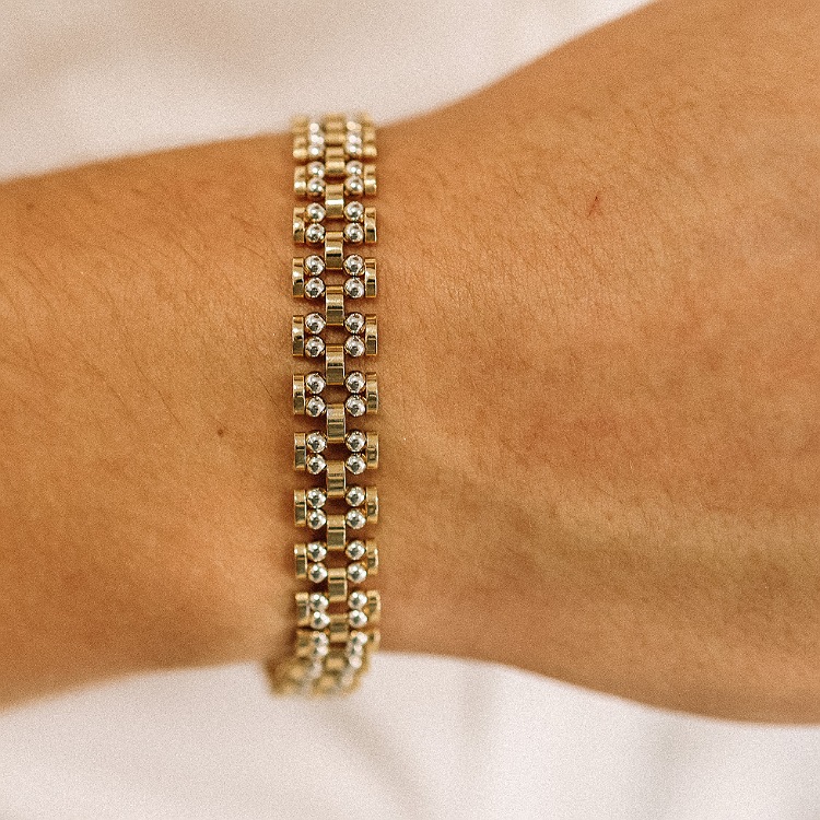 Bransoletka złota – ozdobna szeroka – Złoto próba 585 - Jubiler Brilliance