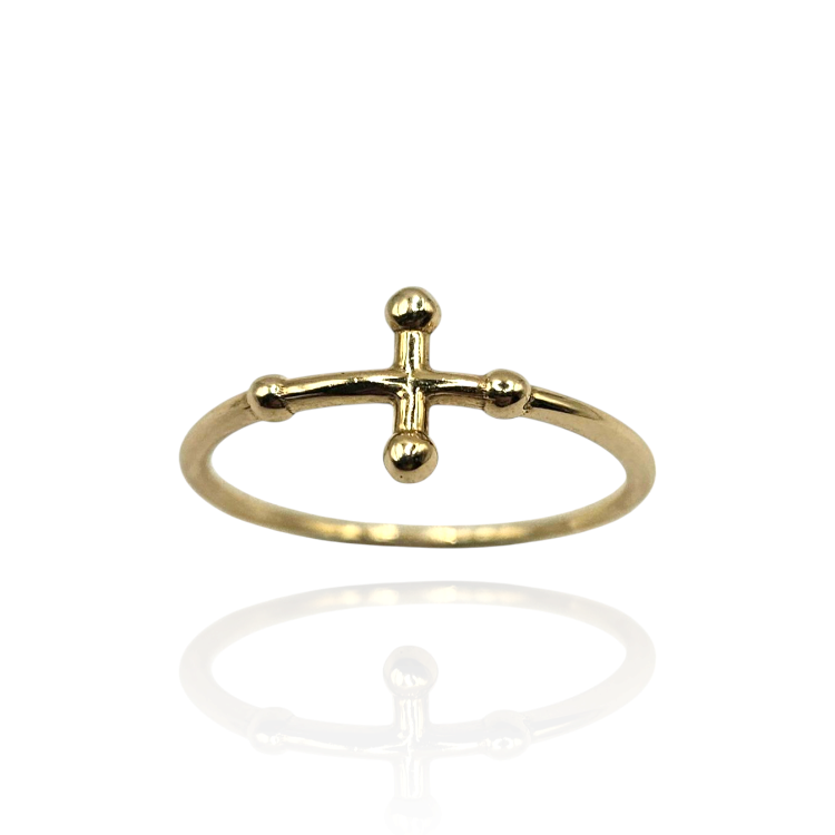 Pierścionek złoty – krzyżyk rozmiar 14 – Złoto próba 585 - Jubiler Brilliance