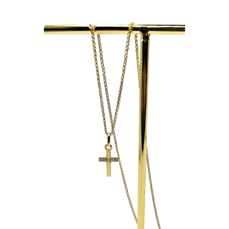 Komplet złoty – lisi + krzyżyk – Złoto próba 585 - Jubiler Brilliance