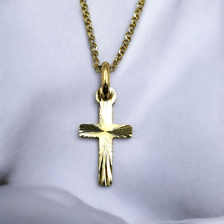 Komplet złoty – lisi + krzyżyk – Złoto próba 585 - Jubiler Brilliance