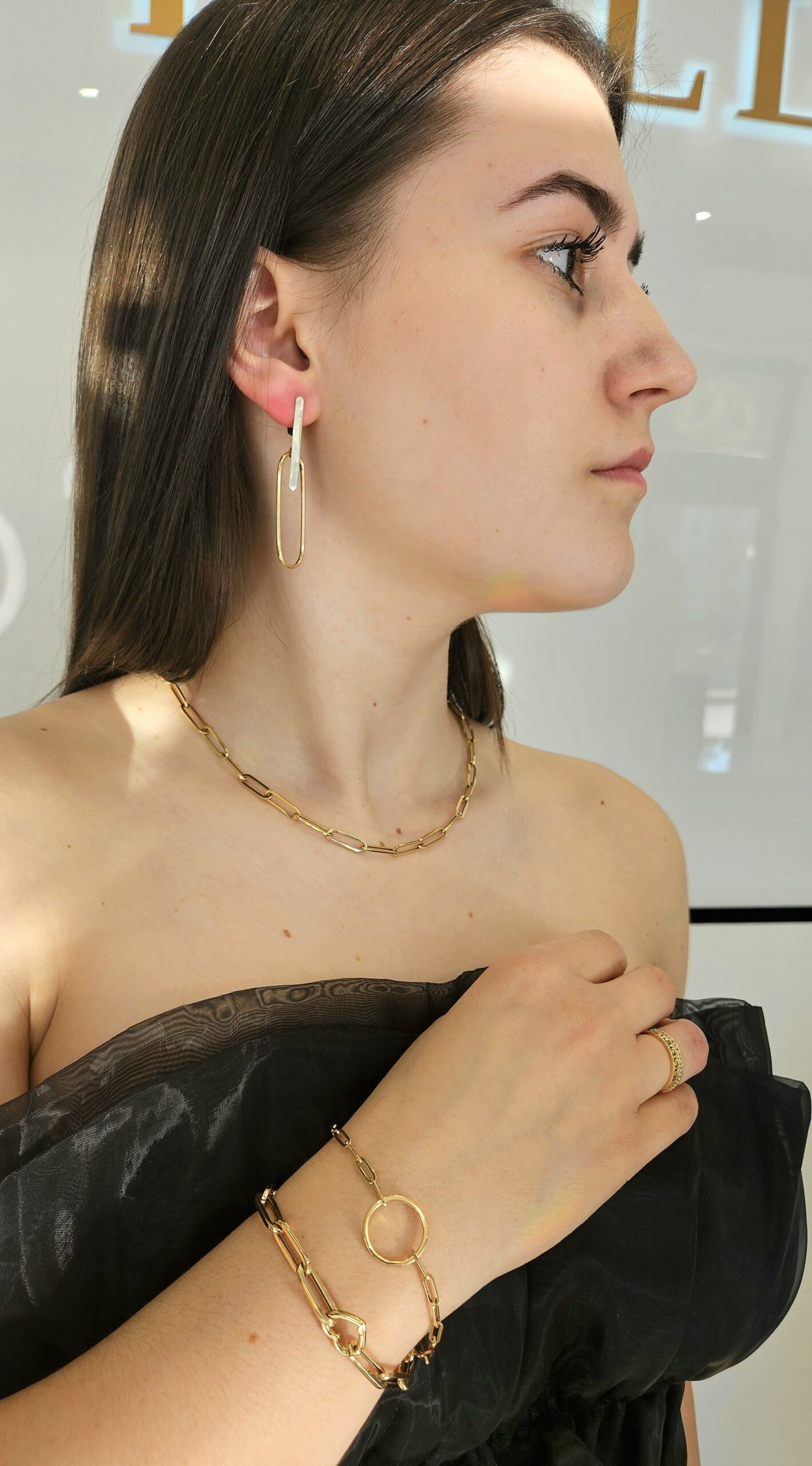 Bransoletka złota – ogniwka i kółko – Złoto próba 585 - Jubiler Brilliance