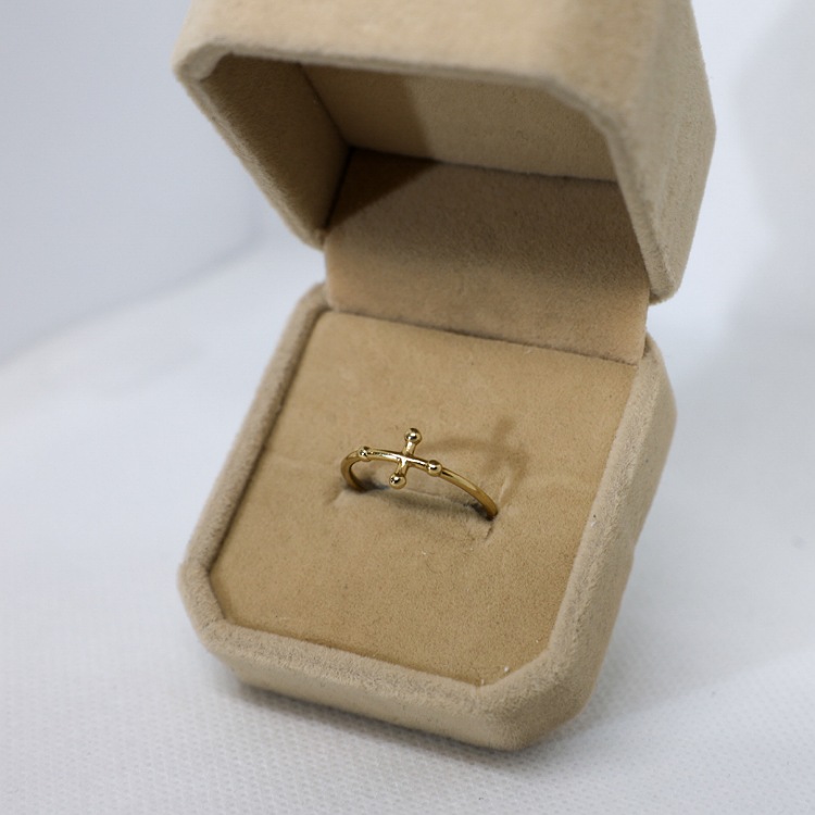 Pierścionek złoty – krzyżyk rozmiar 14 – Złoto próba 585 - Jubiler Brilliance