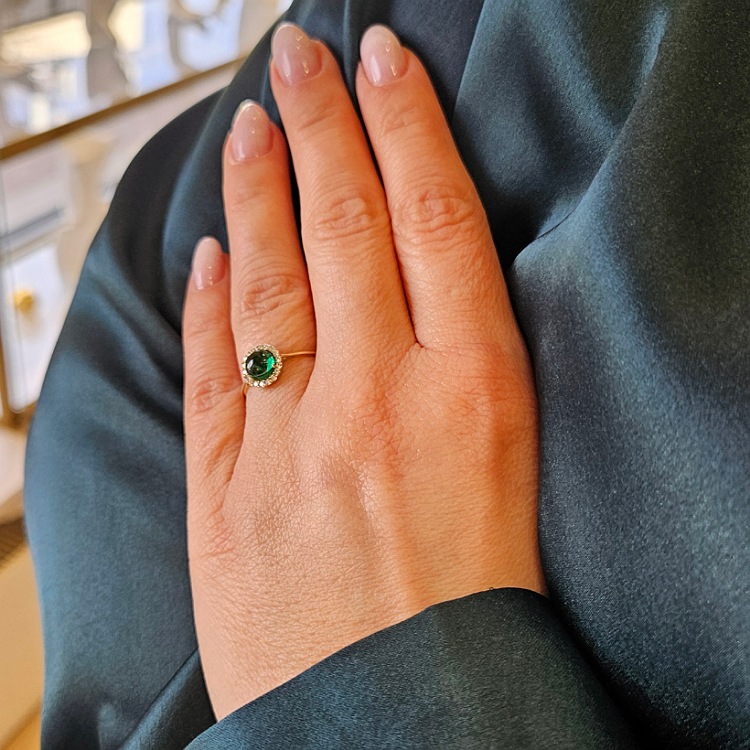 Pierścionek złoty – zieleń cyrkonia rozmiar 14 – Złoto próba 585 - Jubiler Brilliance