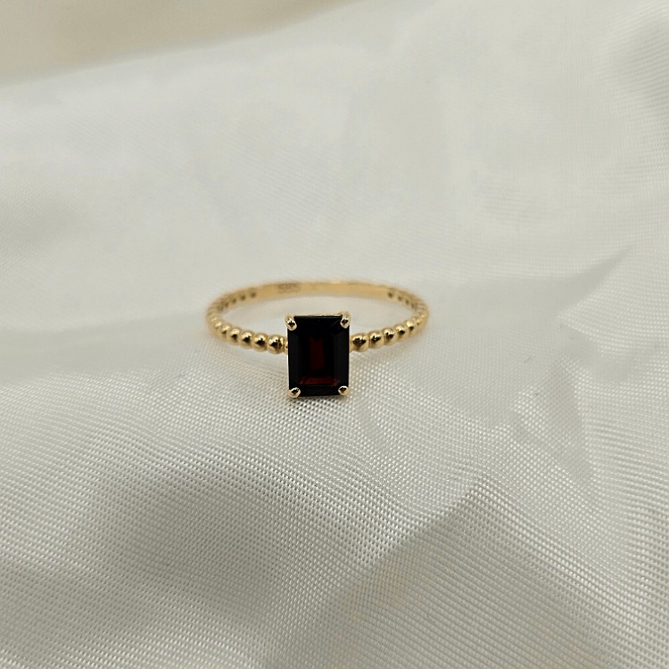 Pierścionek złoty – bordo cyrkonia rozmiar 17 – Złoto próba 585 - Jubiler Brilliance