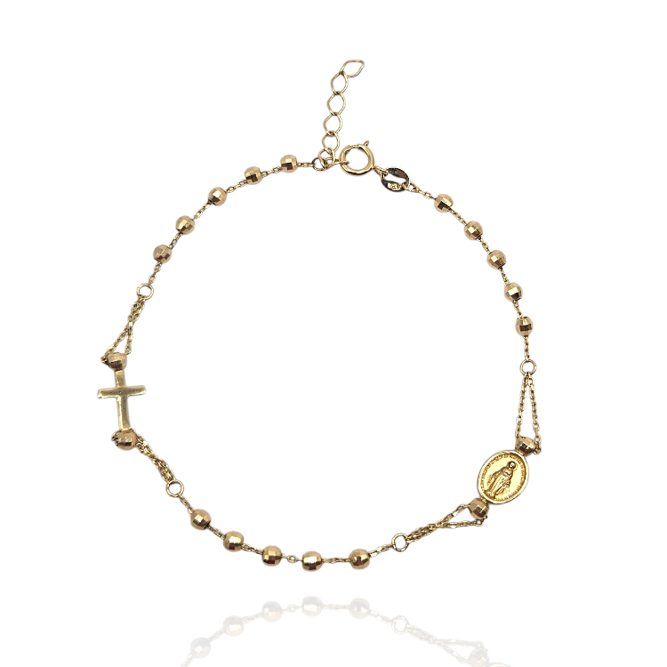 Bransoletka złota – różaniec – Złoto próba 585
