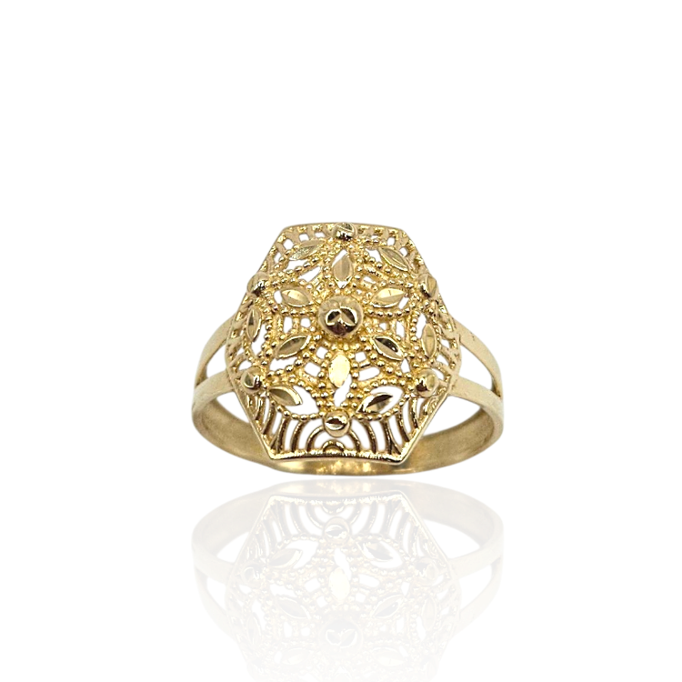 Pierścionek złoty – ażurowy rozmiar 16 – Złoto próba 585 - Jubiler Brilliance