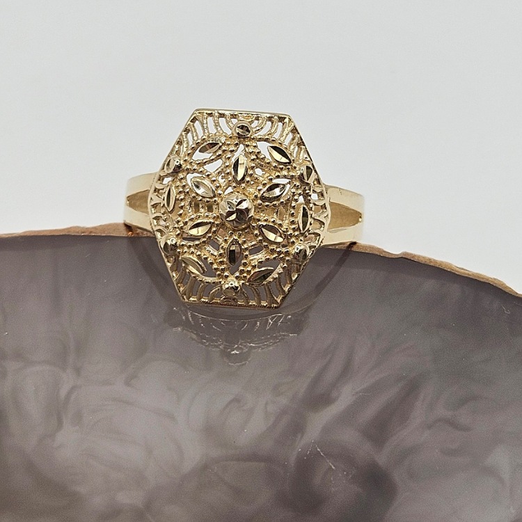 Pierścionek złoty – ażurowy rozmiar 16 – Złoto próba 585 - Jubiler Brilliance