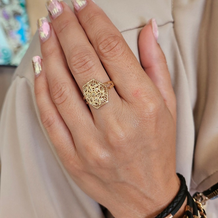 Pierścionek złoty – ażurowy rozmiar 16 – Złoto próba 585 - Jubiler Brilliance