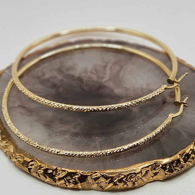 Kolczyki duże koło diamentowane – Złoto próba 585 - Jubiler Brilliance