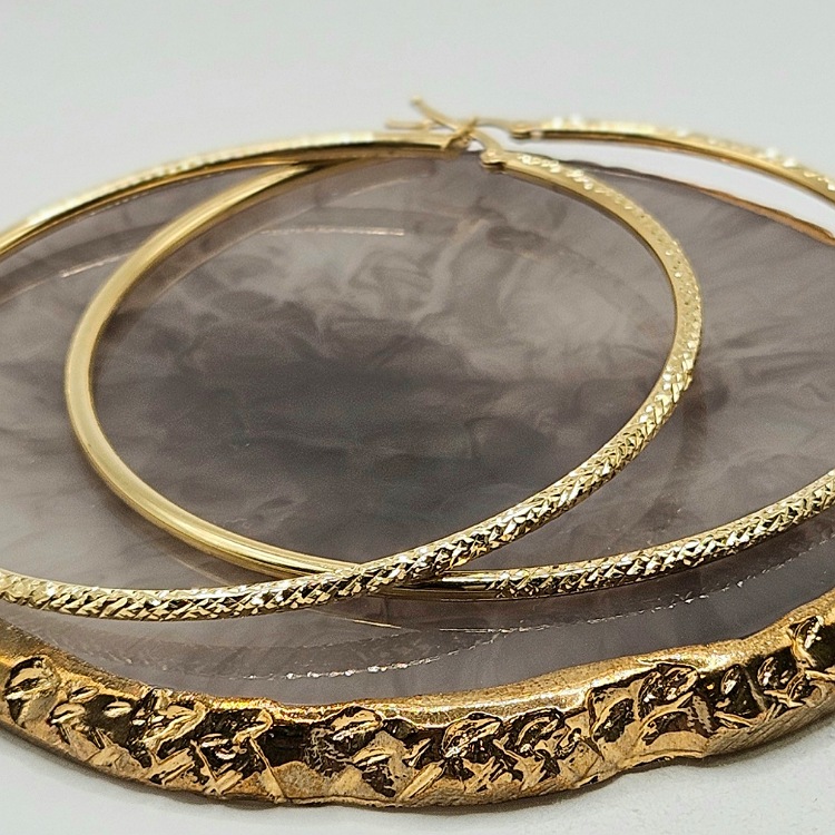 Kolczyki duże koło diamentowane – Złoto próba 585 - Jubiler Brilliance