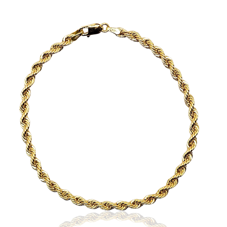 Bransoletka złota – kordel – Złoto próba 585