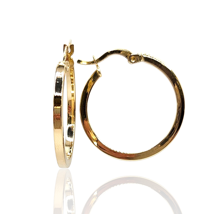 Kolczyki złote – średnie koła proste – Złoto próba 585 - Jubiler Brilliance