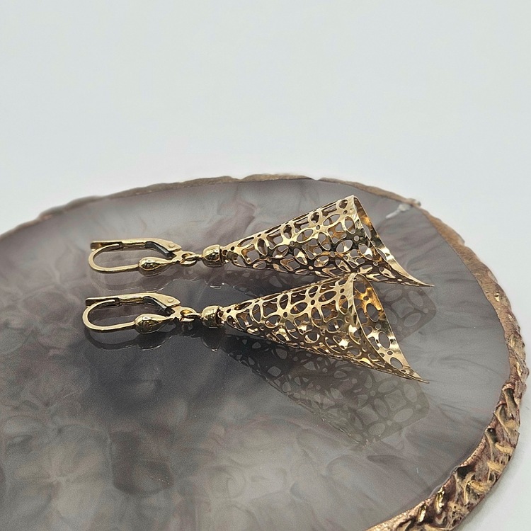 Kolczyki złote – ażur – Złoto próba 585 - Jubiler Brilliance