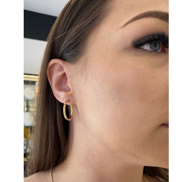 Kolczyki złote – średnie koła proste – Złoto próba 585 - Jubiler Brilliance