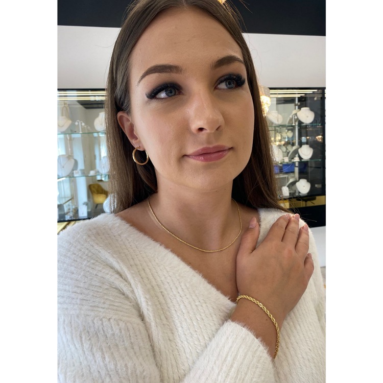 Kolczyki złote – średnie koła proste – Złoto próba 585 - Jubiler Brilliance