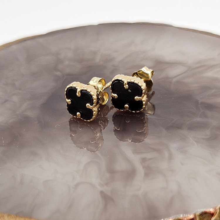 Kolczyki złote – koniczynka – Złoto próba 585 - Jubiler Brilliance