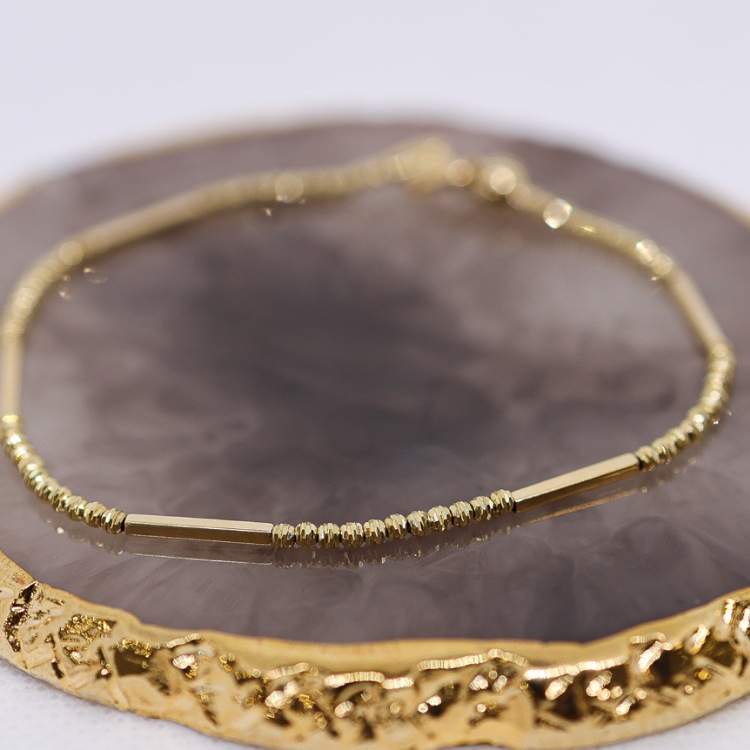 Komplet złoty – kuleczki diamentowane – Złoto próba 585 - Jubiler Brilliance