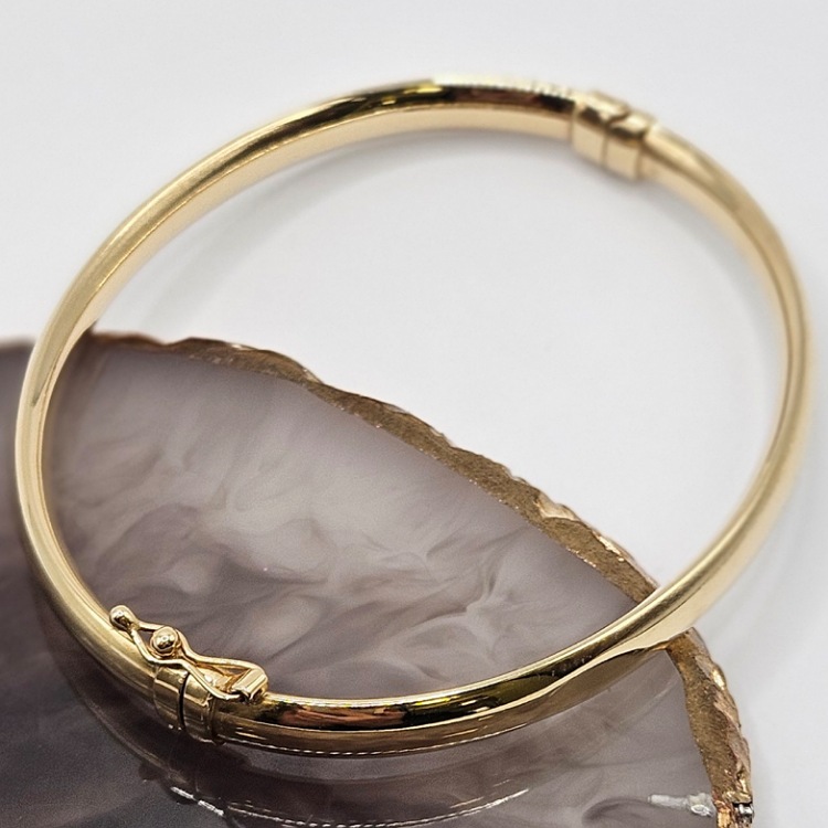 Bransoletka złota – sztywna z soczewką – Złoto próba 585 - Jubiler Brilliance