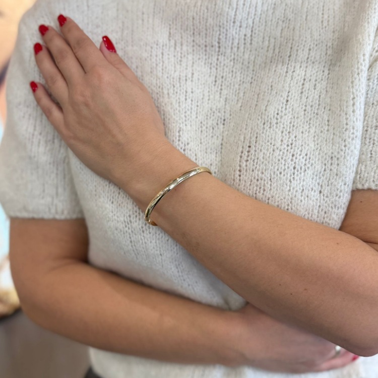 Bransoletka złota – sztywna z soczewką – Złoto próba 585 - Jubiler Brilliance