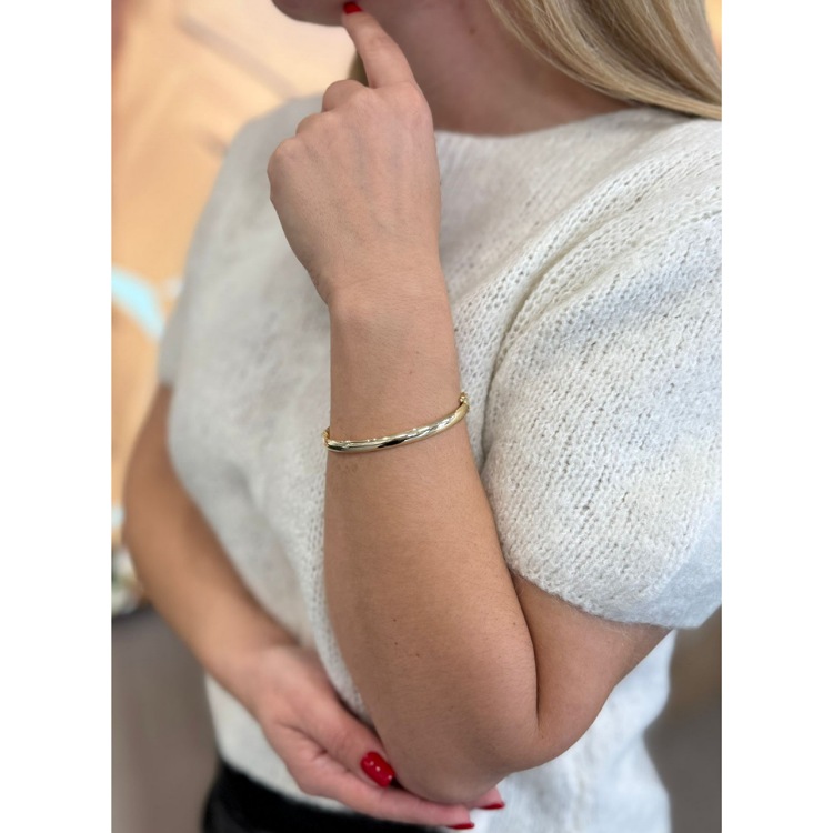 Bransoletka złota – sztywna z soczewką – Złoto próba 585 - Jubiler Brilliance