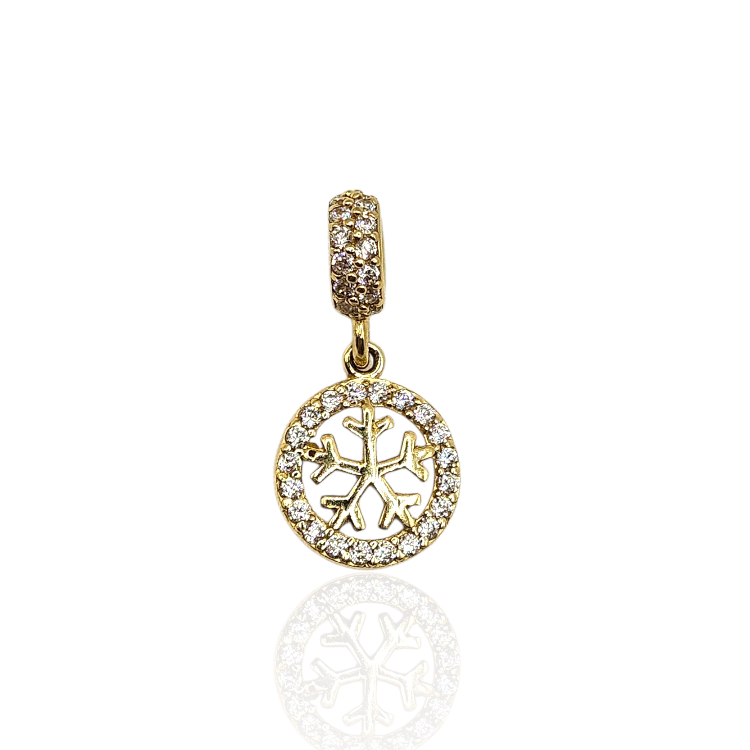 Zawieszka złota – Charms – wisząca śnieżynka – Złoto próba 585 - Jubiler Brilliance