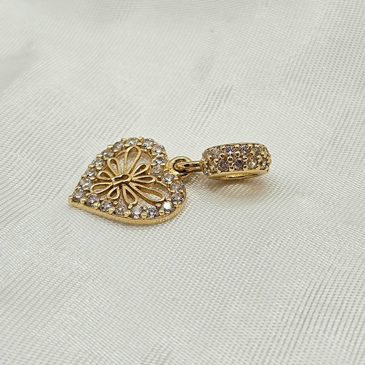 Zawieszka złota – Charms – wiszące serce – Złoto próba 585 - Jubiler Brilliance