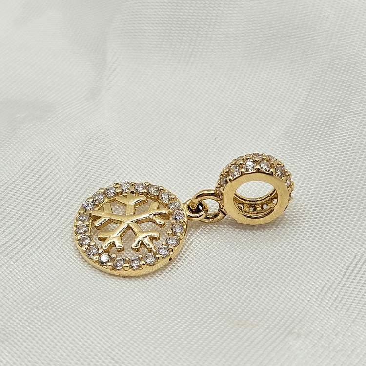 Zawieszka złota – Charms – wisząca śnieżynka – Złoto próba 585 - Jubiler Brilliance