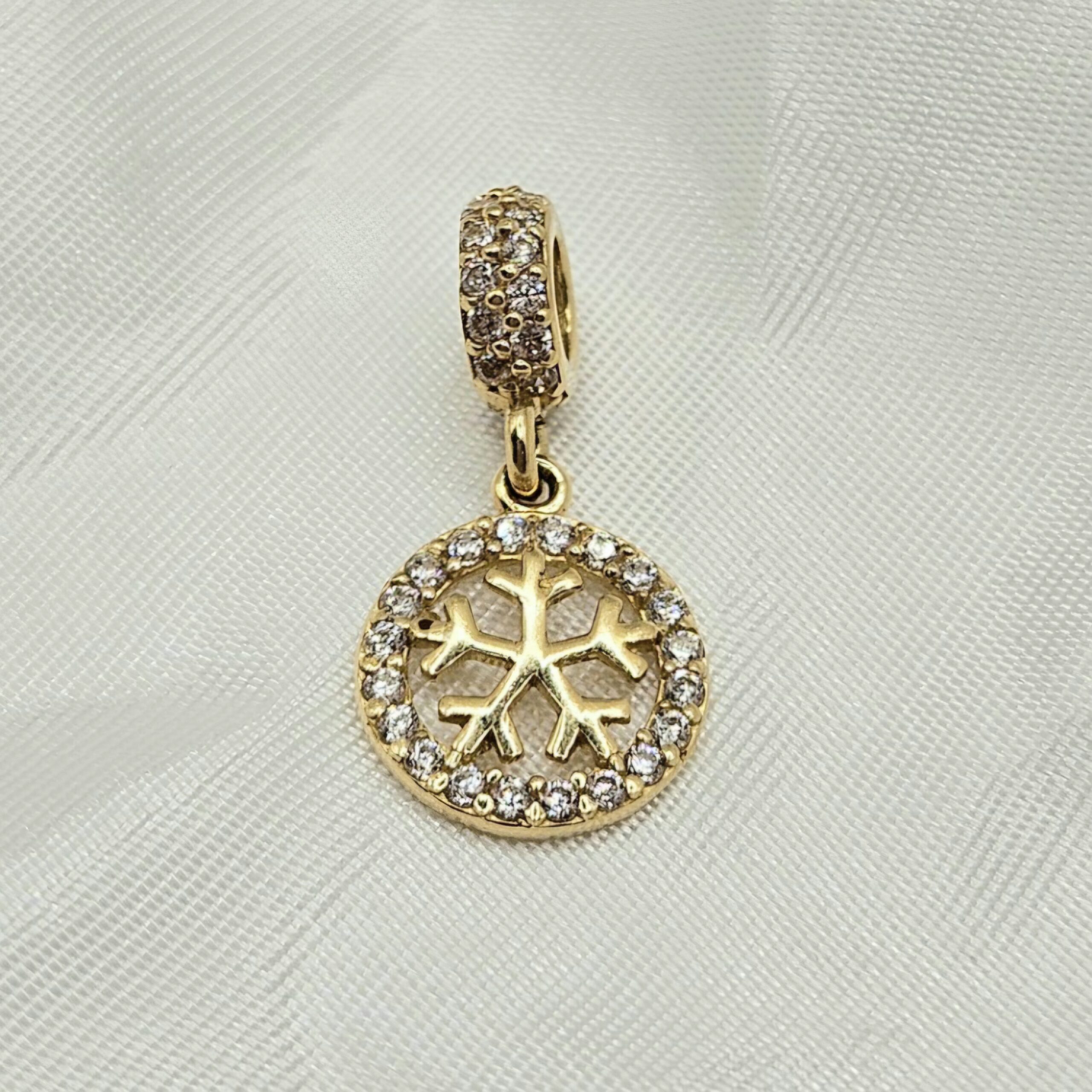 Zawieszka złota – Charms – wisząca śnieżynka – Złoto próba 585 - Jubiler Brilliance