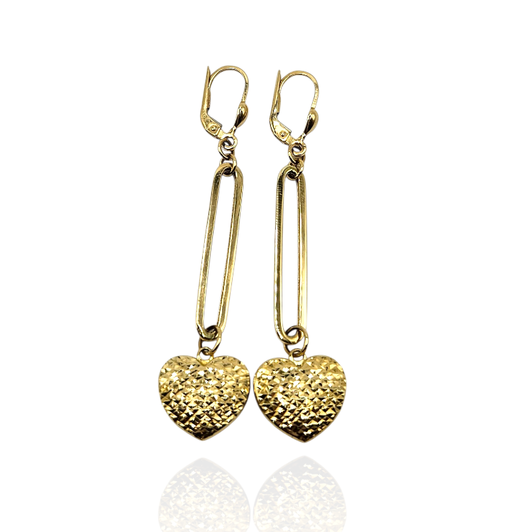 Kolczyki złote – serca – Złoto próba 585 - Jubiler Brilliance
