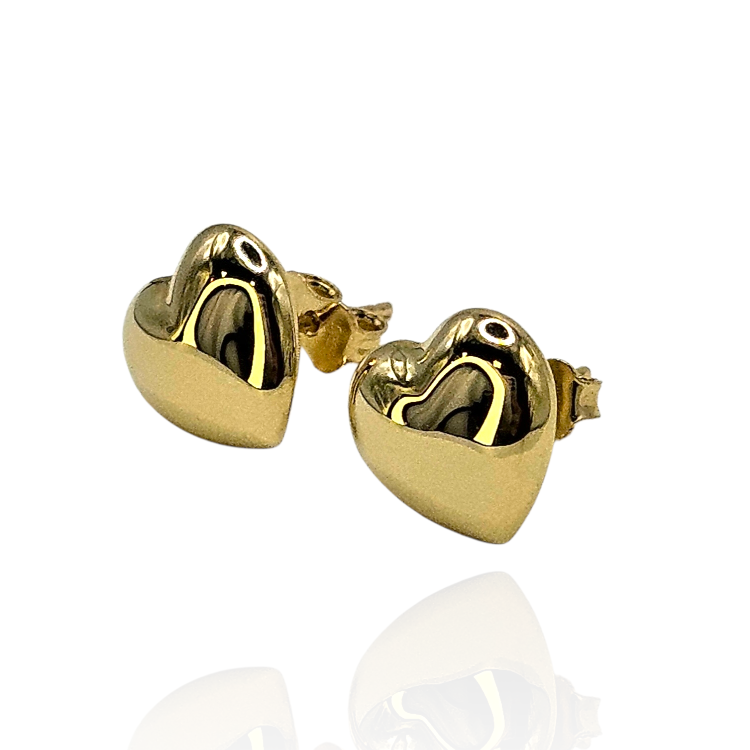Kolczyki złote – pompowane serca – Złoto próba 585 - Jubiler Brilliance