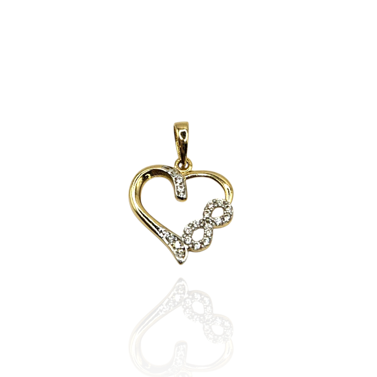 Zawieszka złota – serce nieskończoność  – Złoto próba 585