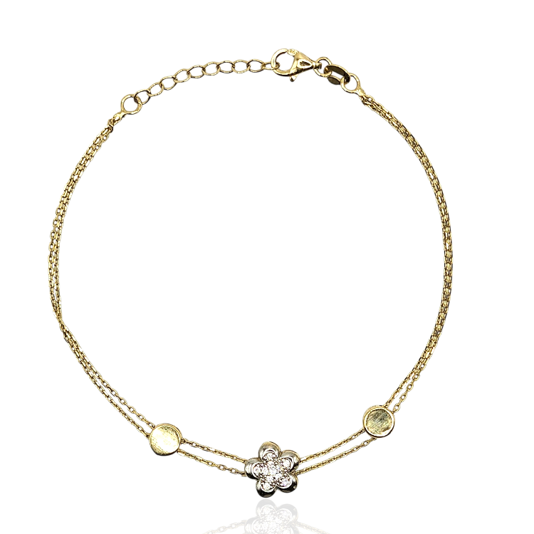 Bransoletka złota – kwiatek – Złoto próba 585